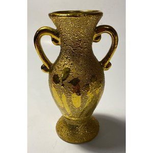 Vintage 24kt Gold Splatter/ weeping gold 6” Bud Vase